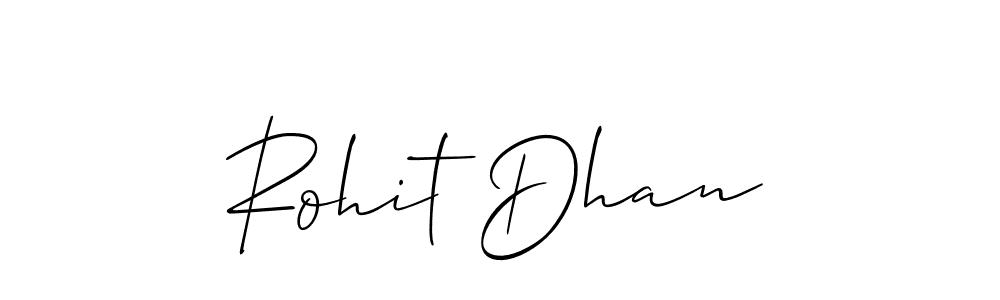 Use a signature maker to create a handwritten signature online. With this signature software, you can design (Allison_Script) your own signature for name Rohit Dhan. Rohit Dhan signature style 2 images and pictures png