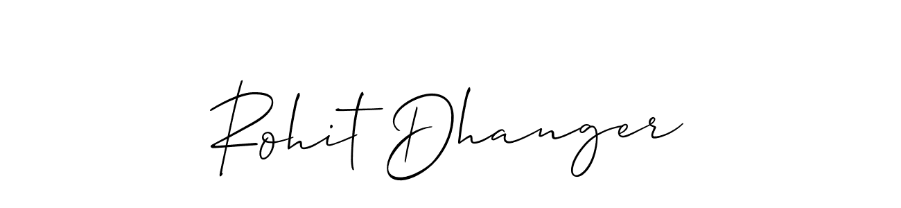 Make a beautiful signature design for name Rohit Dhanger. With this signature (Allison_Script) style, you can create a handwritten signature for free. Rohit Dhanger signature style 2 images and pictures png