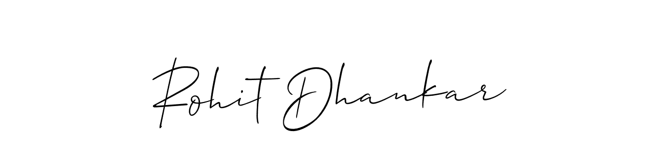 The best way (Allison_Script) to make a short signature is to pick only two or three words in your name. The name Rohit Dhankar include a total of six letters. For converting this name. Rohit Dhankar signature style 2 images and pictures png