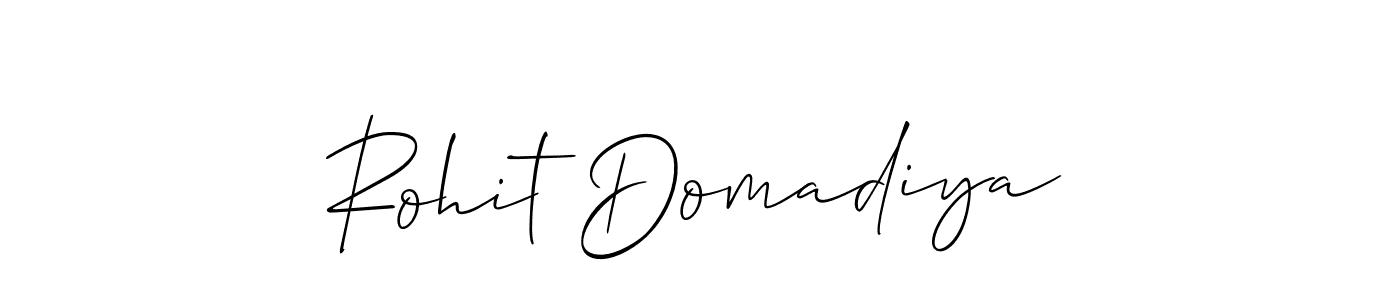 Also we have Rohit Domadiya name is the best signature style. Create professional handwritten signature collection using Allison_Script autograph style. Rohit Domadiya signature style 2 images and pictures png
