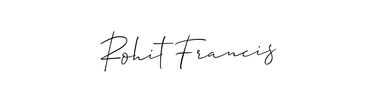 How to make Rohit Francis signature? Allison_Script is a professional autograph style. Create handwritten signature for Rohit Francis name. Rohit Francis signature style 2 images and pictures png