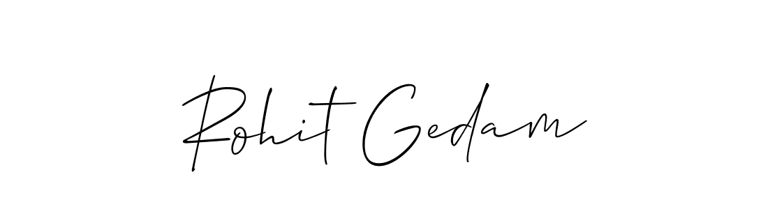 if you are searching for the best signature style for your name Rohit Gedam. so please give up your signature search. here we have designed multiple signature styles  using Allison_Script. Rohit Gedam signature style 2 images and pictures png