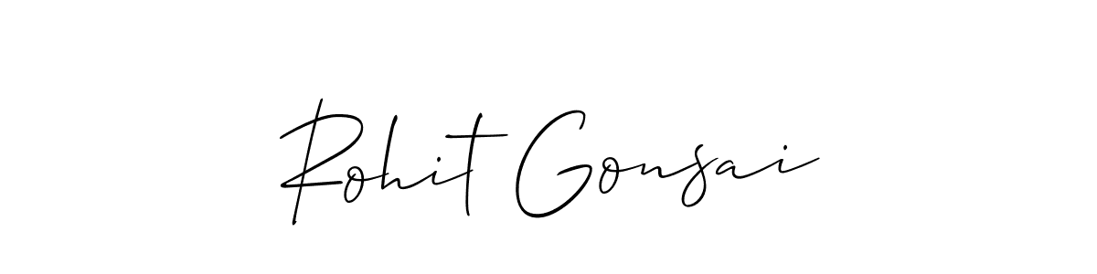 Also You can easily find your signature by using the search form. We will create Rohit Gonsai name handwritten signature images for you free of cost using Allison_Script sign style. Rohit Gonsai signature style 2 images and pictures png