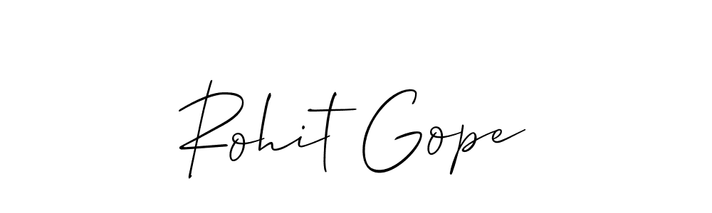 Create a beautiful signature design for name Rohit Gope. With this signature (Allison_Script) fonts, you can make a handwritten signature for free. Rohit Gope signature style 2 images and pictures png