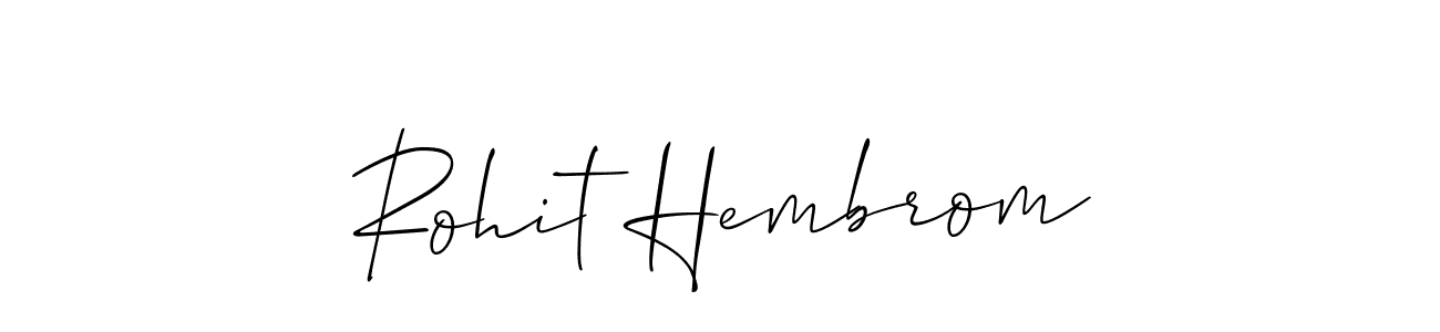 Allison_Script is a professional signature style that is perfect for those who want to add a touch of class to their signature. It is also a great choice for those who want to make their signature more unique. Get Rohit Hembrom name to fancy signature for free. Rohit Hembrom signature style 2 images and pictures png