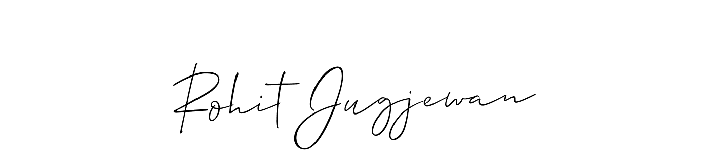 You should practise on your own different ways (Allison_Script) to write your name (Rohit Jugjewan) in signature. don't let someone else do it for you. Rohit Jugjewan signature style 2 images and pictures png