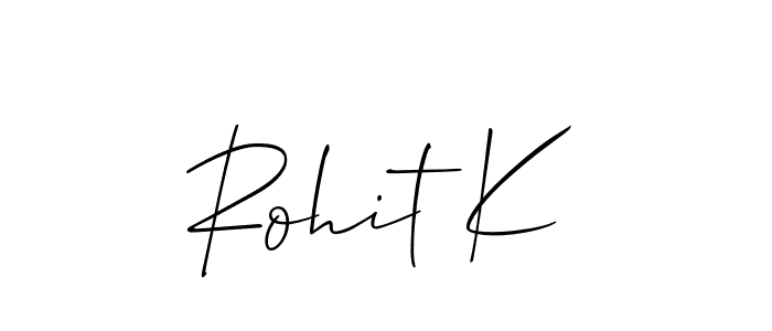 Also we have Rohit K name is the best signature style. Create professional handwritten signature collection using Allison_Script autograph style. Rohit K signature style 2 images and pictures png