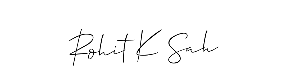 Allison_Script is a professional signature style that is perfect for those who want to add a touch of class to their signature. It is also a great choice for those who want to make their signature more unique. Get Rohit K Sah name to fancy signature for free. Rohit K Sah signature style 2 images and pictures png