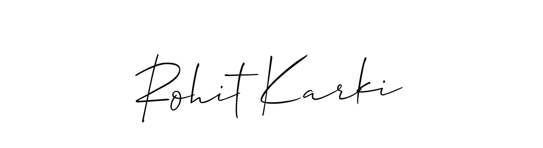 How to make Rohit Karki name signature. Use Allison_Script style for creating short signs online. This is the latest handwritten sign. Rohit Karki signature style 2 images and pictures png