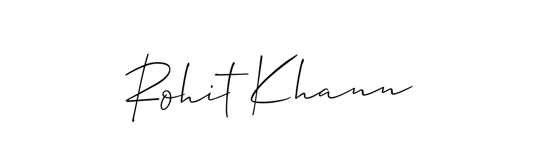 Create a beautiful signature design for name Rohit Khann. With this signature (Allison_Script) fonts, you can make a handwritten signature for free. Rohit Khann signature style 2 images and pictures png