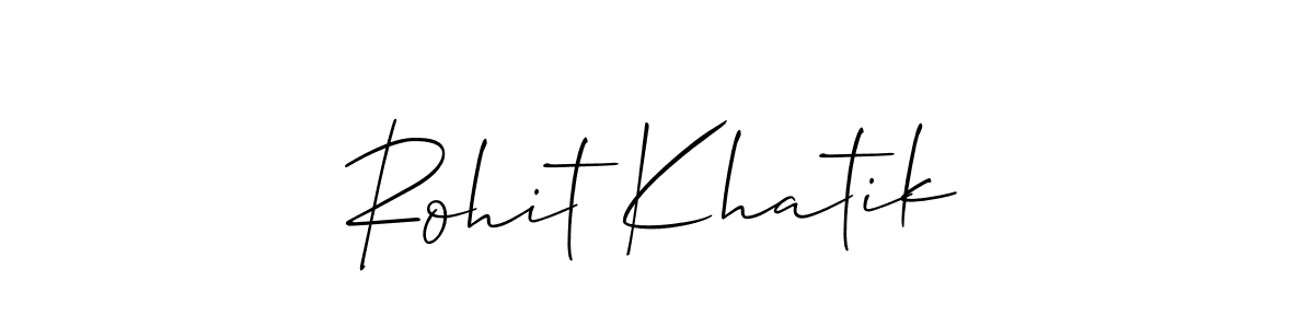 The best way (Allison_Script) to make a short signature is to pick only two or three words in your name. The name Rohit Khatik include a total of six letters. For converting this name. Rohit Khatik signature style 2 images and pictures png