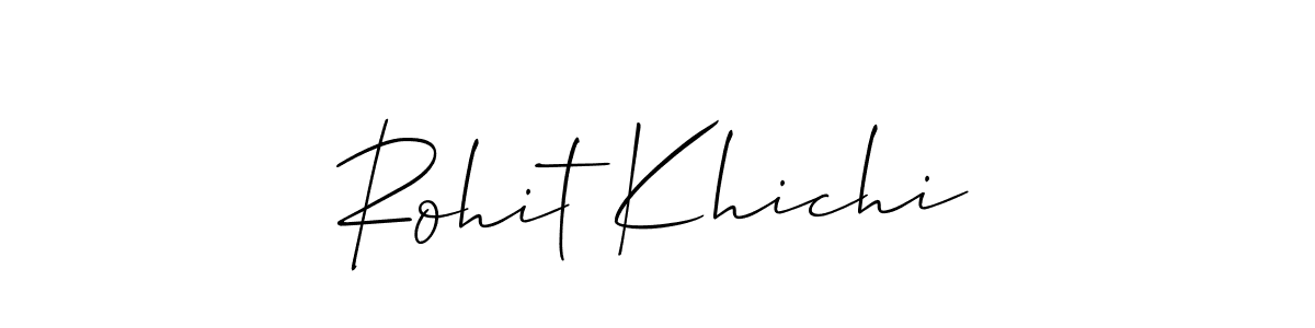 Allison_Script is a professional signature style that is perfect for those who want to add a touch of class to their signature. It is also a great choice for those who want to make their signature more unique. Get Rohit Khichi name to fancy signature for free. Rohit Khichi signature style 2 images and pictures png