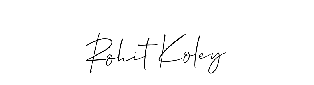 Design your own signature with our free online signature maker. With this signature software, you can create a handwritten (Allison_Script) signature for name Rohit Koley. Rohit Koley signature style 2 images and pictures png