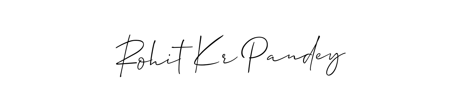 The best way (Allison_Script) to make a short signature is to pick only two or three words in your name. The name Rohit Kr Pandey include a total of six letters. For converting this name. Rohit Kr Pandey signature style 2 images and pictures png