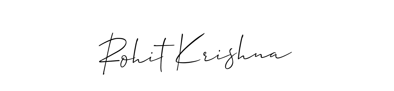 Use a signature maker to create a handwritten signature online. With this signature software, you can design (Allison_Script) your own signature for name Rohit Krishna. Rohit Krishna signature style 2 images and pictures png