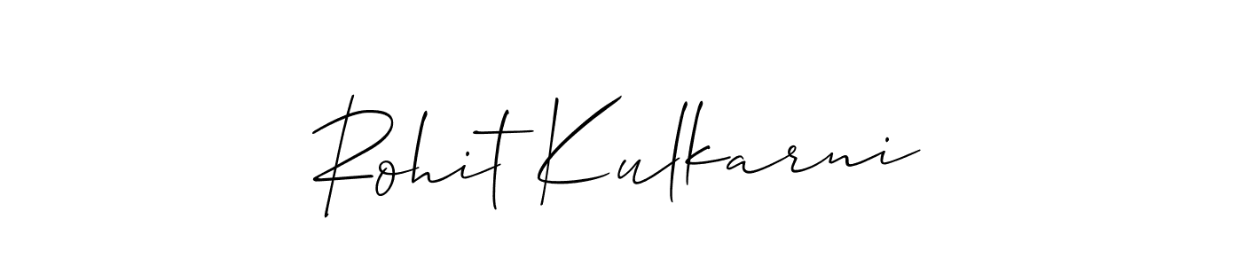 Allison_Script is a professional signature style that is perfect for those who want to add a touch of class to their signature. It is also a great choice for those who want to make their signature more unique. Get Rohit Kulkarni name to fancy signature for free. Rohit Kulkarni signature style 2 images and pictures png