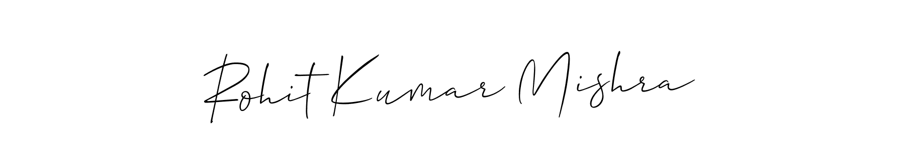 How to make Rohit Kumar Mishra name signature. Use Allison_Script style for creating short signs online. This is the latest handwritten sign. Rohit Kumar Mishra signature style 2 images and pictures png