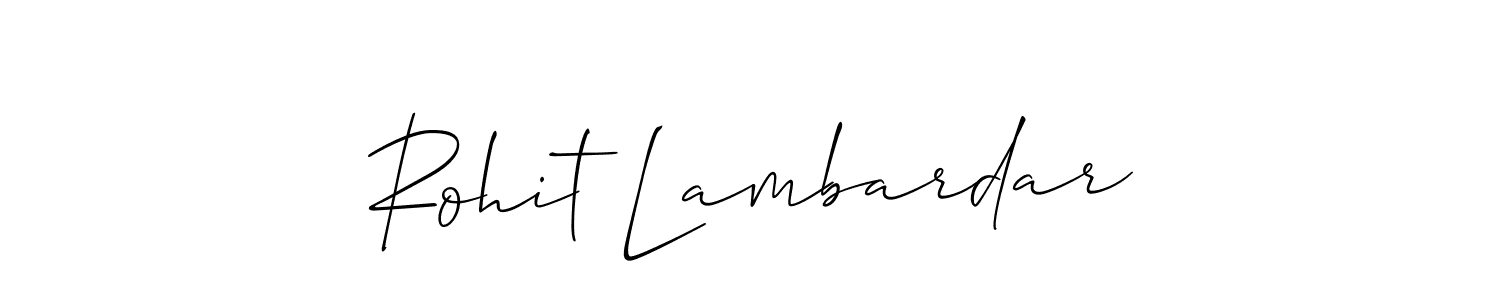 Use a signature maker to create a handwritten signature online. With this signature software, you can design (Allison_Script) your own signature for name Rohit Lambardar. Rohit Lambardar signature style 2 images and pictures png