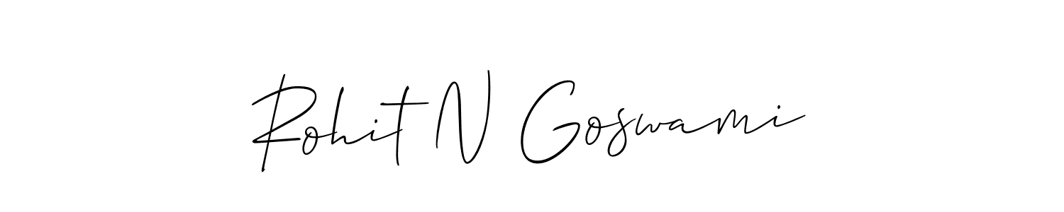 How to make Rohit N Goswami name signature. Use Allison_Script style for creating short signs online. This is the latest handwritten sign. Rohit N Goswami signature style 2 images and pictures png