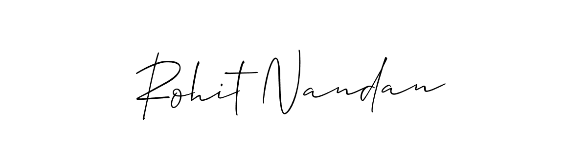 How to make Rohit Nandan name signature. Use Allison_Script style for creating short signs online. This is the latest handwritten sign. Rohit Nandan signature style 2 images and pictures png