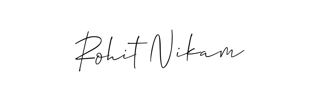 How to make Rohit Nikam signature? Allison_Script is a professional autograph style. Create handwritten signature for Rohit Nikam name. Rohit Nikam signature style 2 images and pictures png