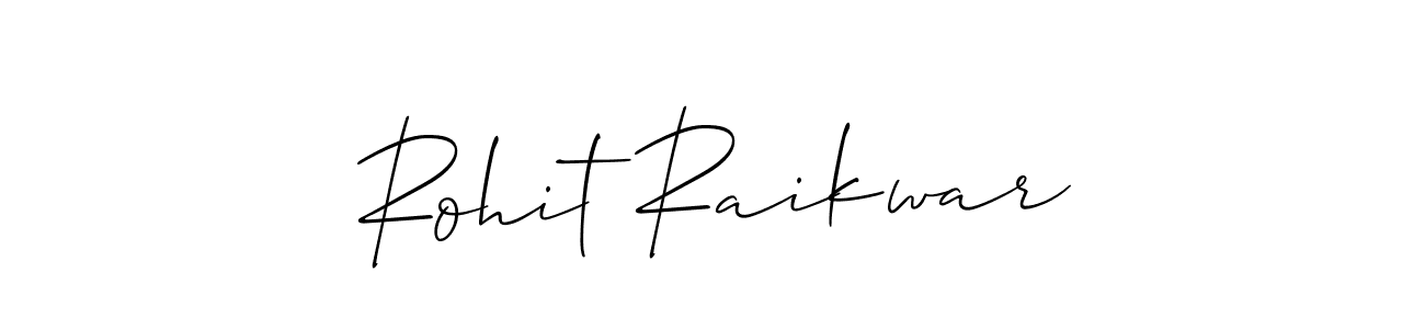 How to make Rohit Raikwar name signature. Use Allison_Script style for creating short signs online. This is the latest handwritten sign. Rohit Raikwar signature style 2 images and pictures png