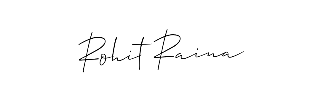 How to make Rohit Raina name signature. Use Allison_Script style for creating short signs online. This is the latest handwritten sign. Rohit Raina signature style 2 images and pictures png