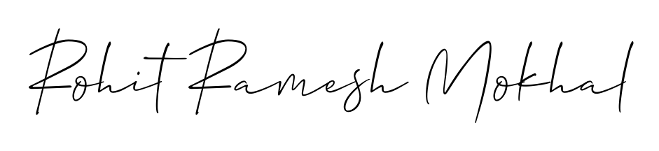 The Allison_Script handwriting style adds charm and authenticity to name Rohit Ramesh Mokhal. A wonderful choice for personal thank-you notes. Rohit Ramesh Mokhal signature style 2 images and pictures png