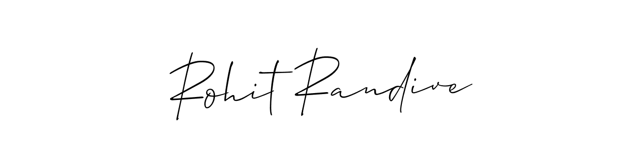 Use a signature maker to create a handwritten signature online. With this signature software, you can design (Allison_Script) your own signature for name Rohit Randive. Rohit Randive signature style 2 images and pictures png
