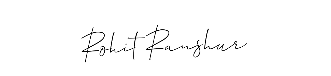 Rohit Ranshur stylish signature style. Best Handwritten Sign (Allison_Script) for my name. Handwritten Signature Collection Ideas for my name Rohit Ranshur. Rohit Ranshur signature style 2 images and pictures png