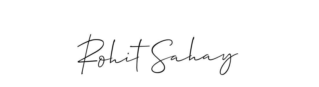 if you are searching for the best signature style for your name Rohit Sahay. so please give up your signature search. here we have designed multiple signature styles  using Allison_Script. Rohit Sahay signature style 2 images and pictures png