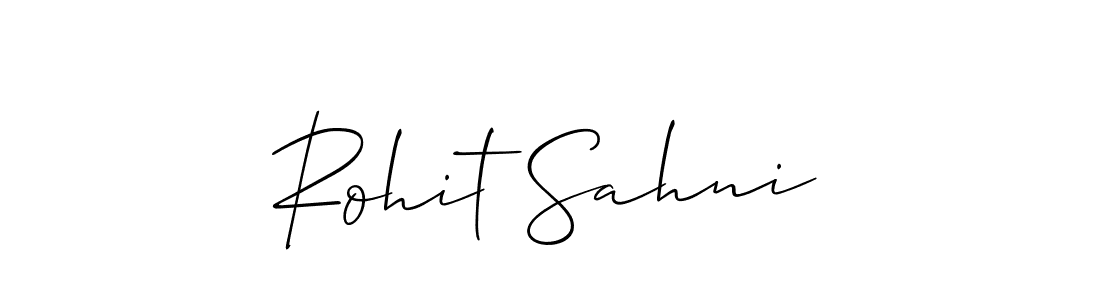 How to make Rohit Sahni name signature. Use Allison_Script style for creating short signs online. This is the latest handwritten sign. Rohit Sahni signature style 2 images and pictures png