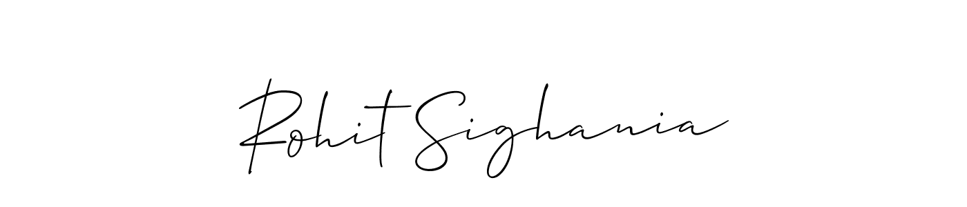 How to make Rohit Sighania name signature. Use Allison_Script style for creating short signs online. This is the latest handwritten sign. Rohit Sighania signature style 2 images and pictures png