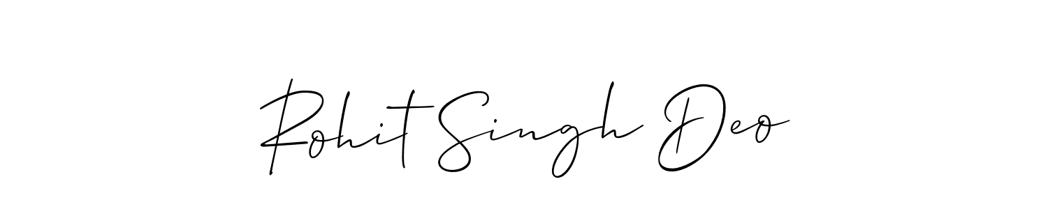 The best way (Allison_Script) to make a short signature is to pick only two or three words in your name. The name Rohit Singh Deo include a total of six letters. For converting this name. Rohit Singh Deo signature style 2 images and pictures png