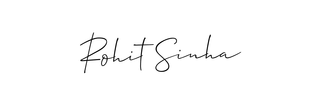 The best way (Allison_Script) to make a short signature is to pick only two or three words in your name. The name Rohit Sinha include a total of six letters. For converting this name. Rohit Sinha signature style 2 images and pictures png