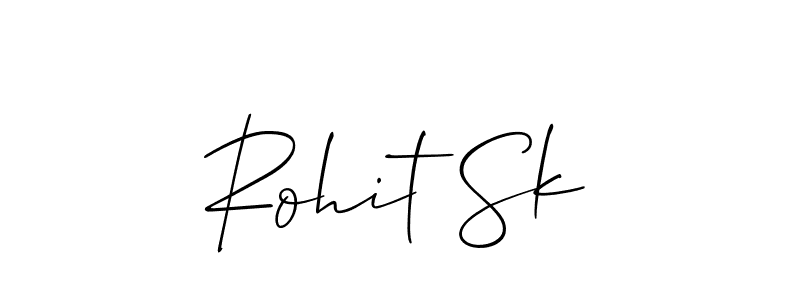 The best way (Allison_Script) to make a short signature is to pick only two or three words in your name. The name Rohit Sk include a total of six letters. For converting this name. Rohit Sk signature style 2 images and pictures png