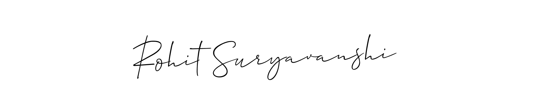 Make a short Rohit Suryavanshi signature style. Manage your documents anywhere anytime using Allison_Script. Create and add eSignatures, submit forms, share and send files easily. Rohit Suryavanshi signature style 2 images and pictures png