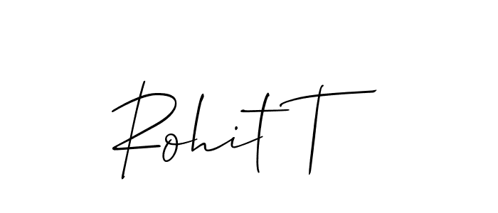 How to make Rohit T signature? Allison_Script is a professional autograph style. Create handwritten signature for Rohit T name. Rohit T signature style 2 images and pictures png