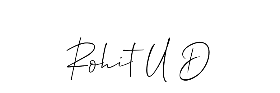 How to make Rohit U D name signature. Use Allison_Script style for creating short signs online. This is the latest handwritten sign. Rohit U D signature style 2 images and pictures png