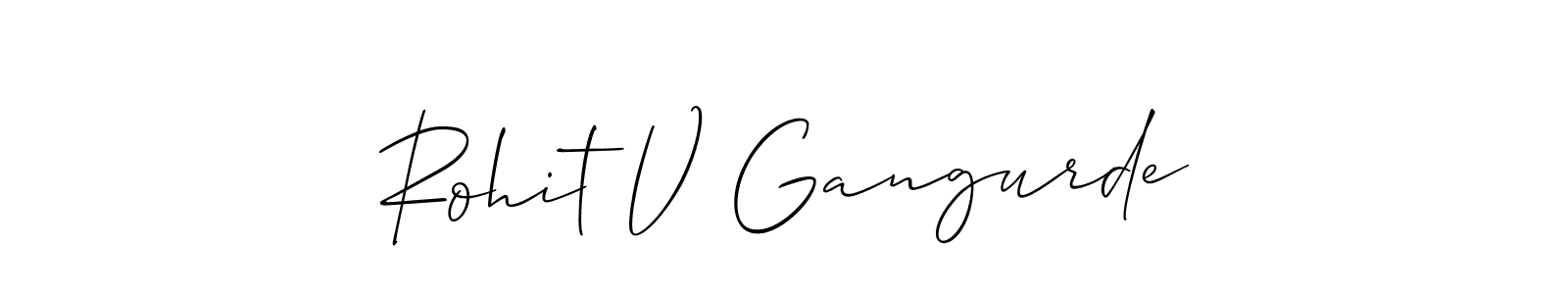 Use a signature maker to create a handwritten signature online. With this signature software, you can design (Allison_Script) your own signature for name Rohit V Gangurde. Rohit V Gangurde signature style 2 images and pictures png
