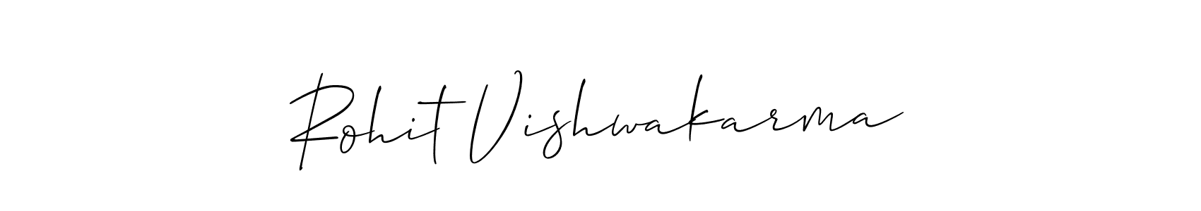 The best way (Allison_Script) to make a short signature is to pick only two or three words in your name. The name Rohit Vishwakarma include a total of six letters. For converting this name. Rohit Vishwakarma signature style 2 images and pictures png