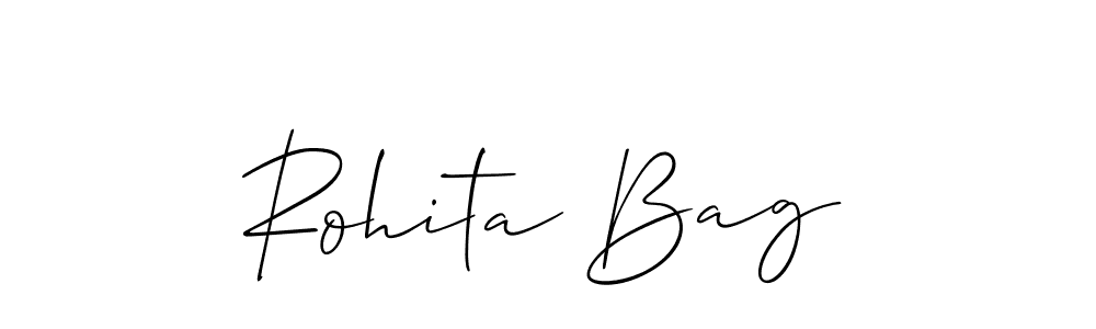 Similarly Allison_Script is the best handwritten signature design. Signature creator online .You can use it as an online autograph creator for name Rohita Bag. Rohita Bag signature style 2 images and pictures png