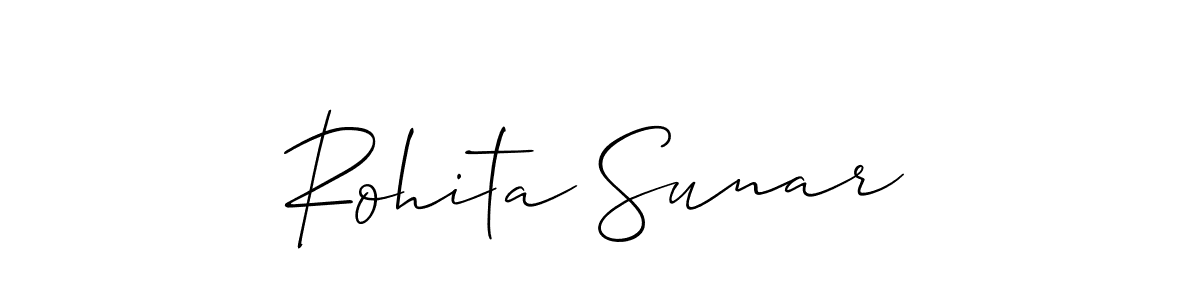 Make a beautiful signature design for name Rohita Sunar. With this signature (Allison_Script) style, you can create a handwritten signature for free. Rohita Sunar signature style 2 images and pictures png