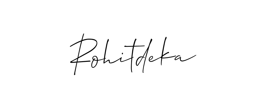 How to make Rohitdeka name signature. Use Allison_Script style for creating short signs online. This is the latest handwritten sign. Rohitdeka signature style 2 images and pictures png