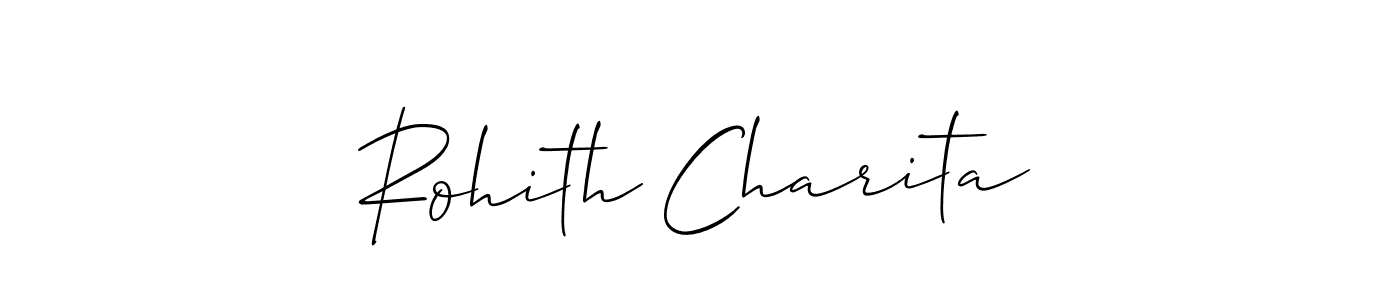 How to make Rohith Charita signature? Allison_Script is a professional autograph style. Create handwritten signature for Rohith Charita name. Rohith Charita signature style 2 images and pictures png