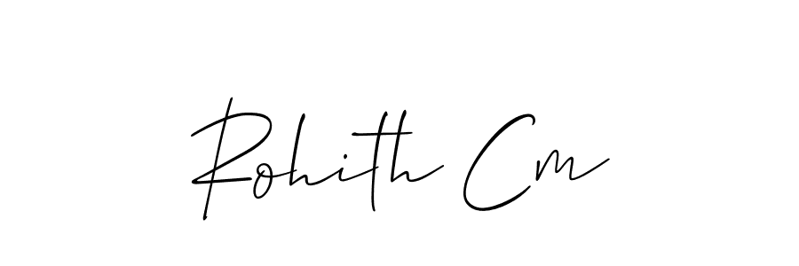 Allison_Script is a professional signature style that is perfect for those who want to add a touch of class to their signature. It is also a great choice for those who want to make their signature more unique. Get Rohith Cm name to fancy signature for free. Rohith Cm signature style 2 images and pictures png