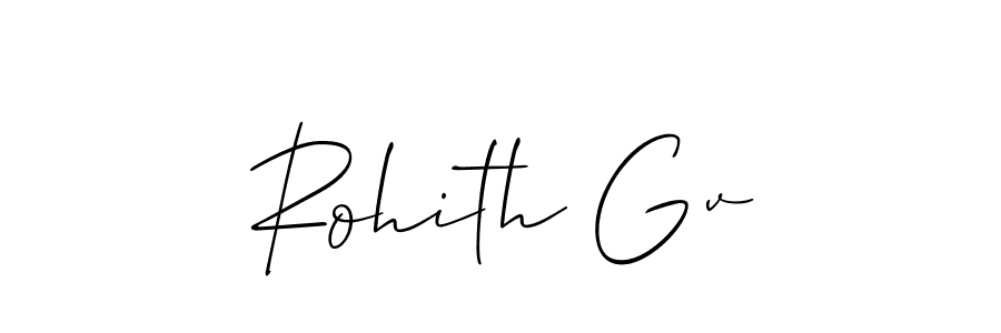 Use a signature maker to create a handwritten signature online. With this signature software, you can design (Allison_Script) your own signature for name Rohith Gv. Rohith Gv signature style 2 images and pictures png