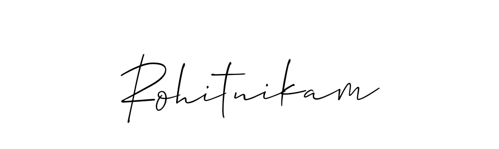 Create a beautiful signature design for name Rohitnikam. With this signature (Allison_Script) fonts, you can make a handwritten signature for free. Rohitnikam signature style 2 images and pictures png