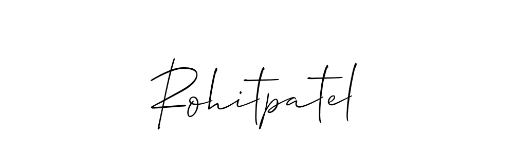 The best way (Allison_Script) to make a short signature is to pick only two or three words in your name. The name Rohitpatel include a total of six letters. For converting this name. Rohitpatel signature style 2 images and pictures png