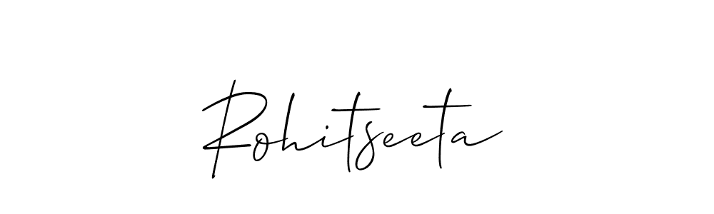 The best way (Allison_Script) to make a short signature is to pick only two or three words in your name. The name Rohitseeta include a total of six letters. For converting this name. Rohitseeta signature style 2 images and pictures png